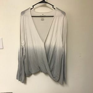 American Eagle Soft N Sexy Long Sleeve Wrap Top
